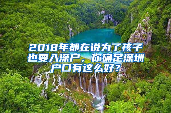 2018年都在说为了孩子也要入深户，你确定深圳户口有这么好？