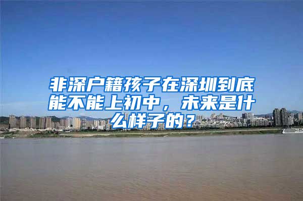 非深户籍孩子在深圳到底能不能上初中，未来是什么样子的？