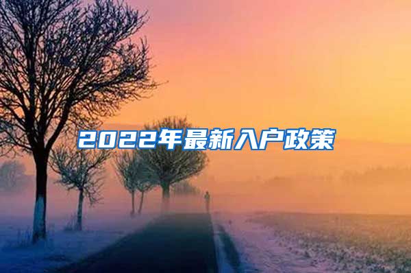 2022年最新入户政策