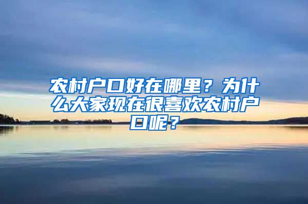 农村户口好在哪里？为什么大家现在很喜欢农村户口呢？