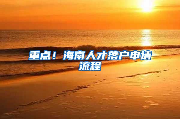 重点！海南人才落户申请流程