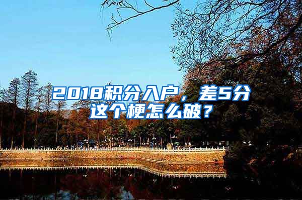 2018积分入户，差5分这个梗怎么破？