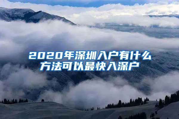 2020年深圳入户有什么方法可以最快入深户