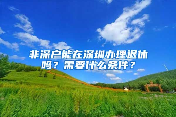 非深户能在深圳办理退休吗？需要什么条件？